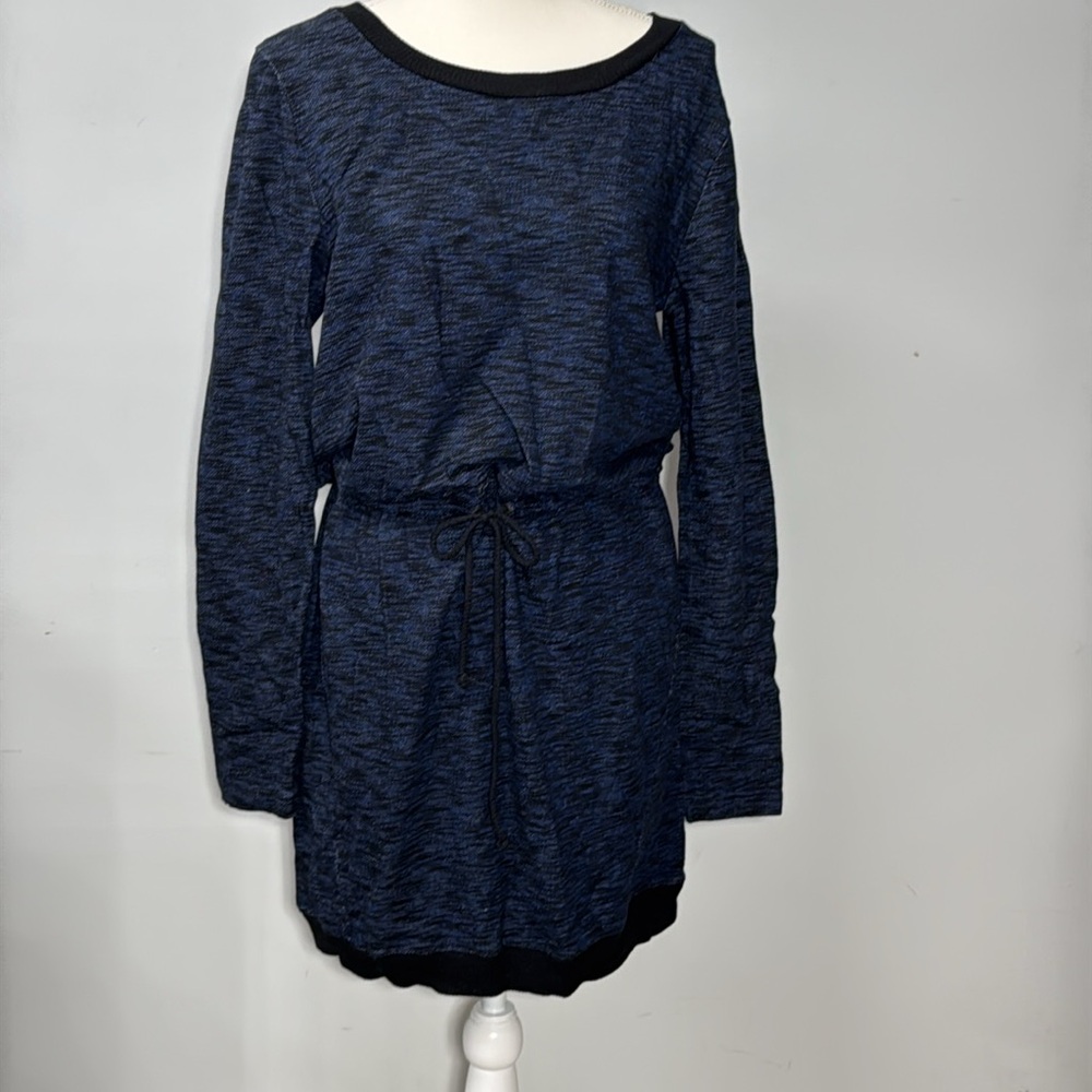 Converse One Star Womens Blue Knit Long Sleeve elastic waist Dress Sporty large